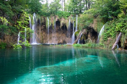 Lake and waterfalls